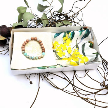Gungah Bay Scarf & Focusing Bracelet Gift Box - Beautiful & Meaningful